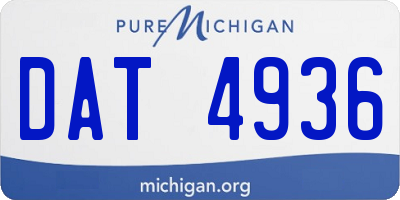 MI license plate DAT4936