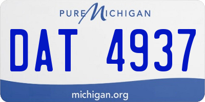 MI license plate DAT4937