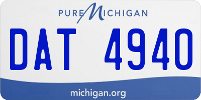 MI license plate DAT4940