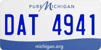 MI license plate DAT4941
