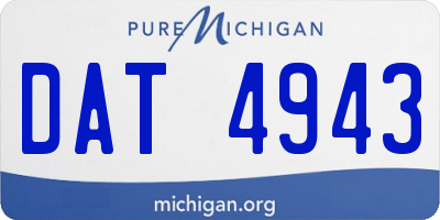 MI license plate DAT4943