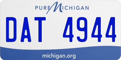 MI license plate DAT4944