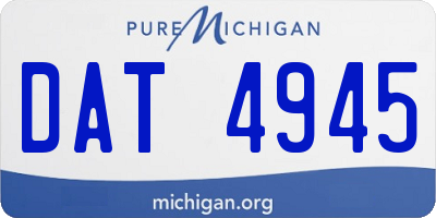 MI license plate DAT4945