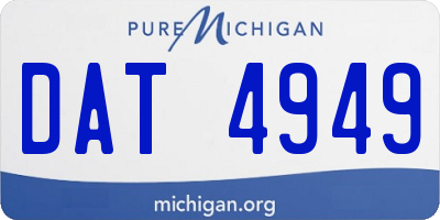 MI license plate DAT4949