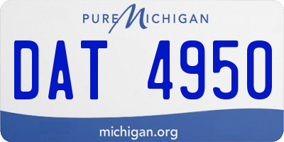 MI license plate DAT4950