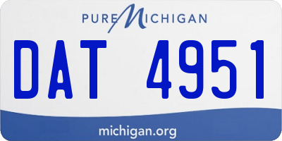 MI license plate DAT4951