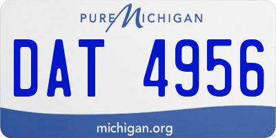 MI license plate DAT4956