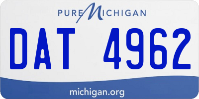 MI license plate DAT4962