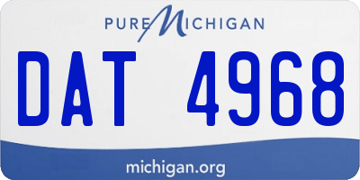 MI license plate DAT4968