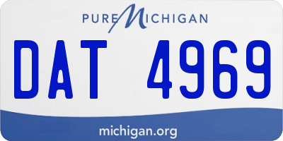 MI license plate DAT4969