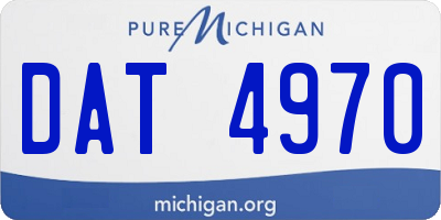MI license plate DAT4970
