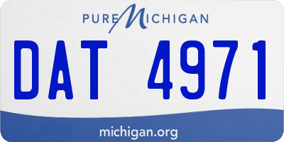 MI license plate DAT4971
