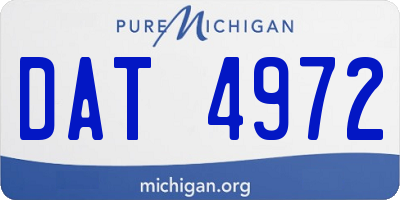 MI license plate DAT4972