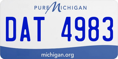 MI license plate DAT4983