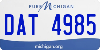 MI license plate DAT4985