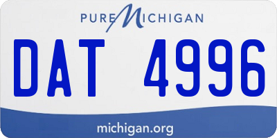 MI license plate DAT4996
