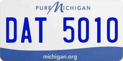MI license plate DAT5010