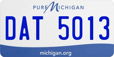 MI license plate DAT5013