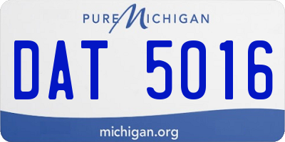 MI license plate DAT5016