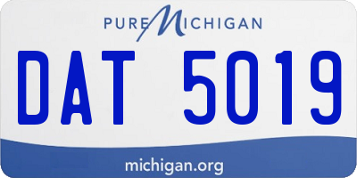 MI license plate DAT5019