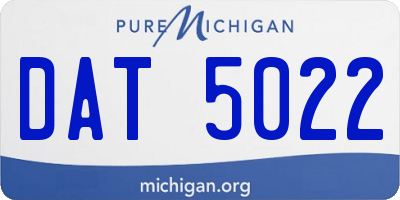 MI license plate DAT5022