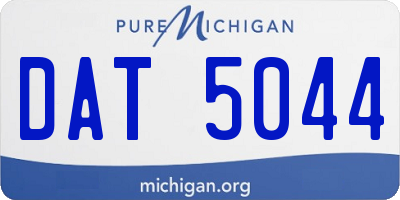 MI license plate DAT5044