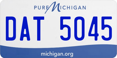 MI license plate DAT5045