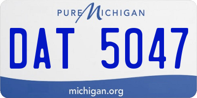 MI license plate DAT5047