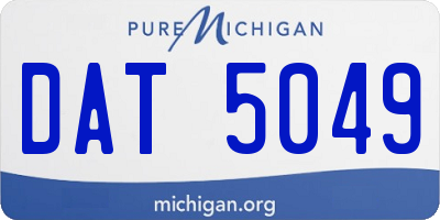 MI license plate DAT5049