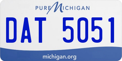 MI license plate DAT5051