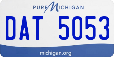 MI license plate DAT5053