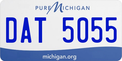 MI license plate DAT5055
