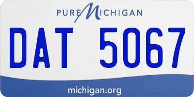 MI license plate DAT5067