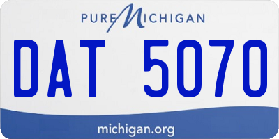 MI license plate DAT5070