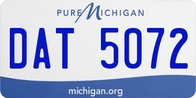 MI license plate DAT5072