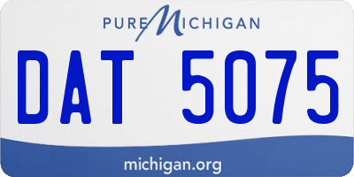 MI license plate DAT5075