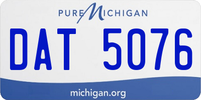 MI license plate DAT5076