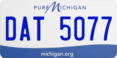 MI license plate DAT5077