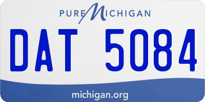 MI license plate DAT5084