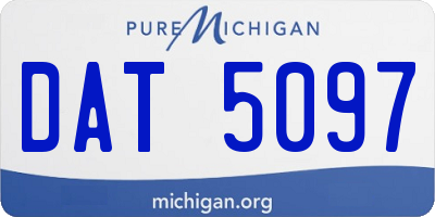 MI license plate DAT5097