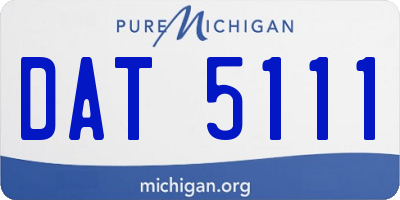 MI license plate DAT5111