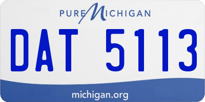 MI license plate DAT5113