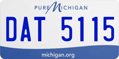 MI license plate DAT5115