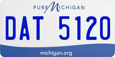 MI license plate DAT5120