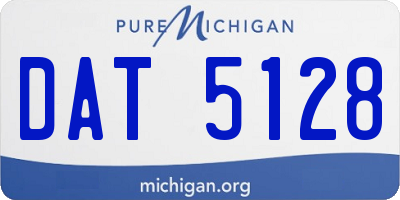 MI license plate DAT5128