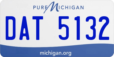 MI license plate DAT5132