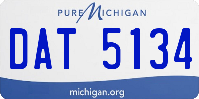 MI license plate DAT5134
