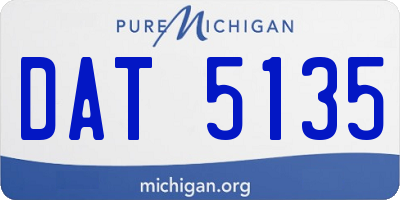 MI license plate DAT5135