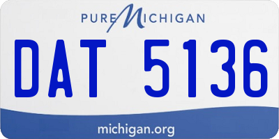 MI license plate DAT5136