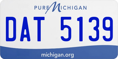 MI license plate DAT5139